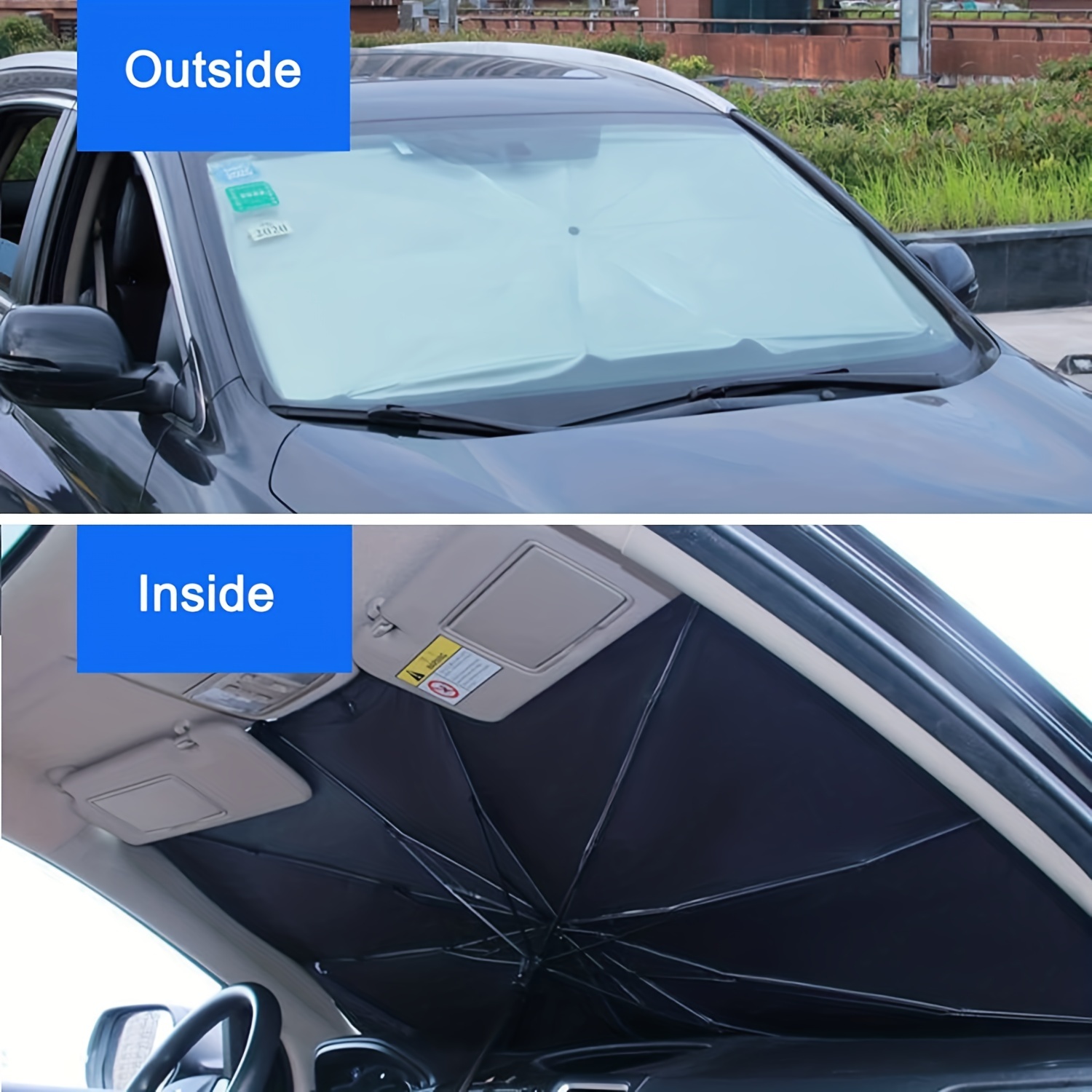 Car Sun Shade Umbrella Foldable Windshield Sunshade Umbrella - Temu