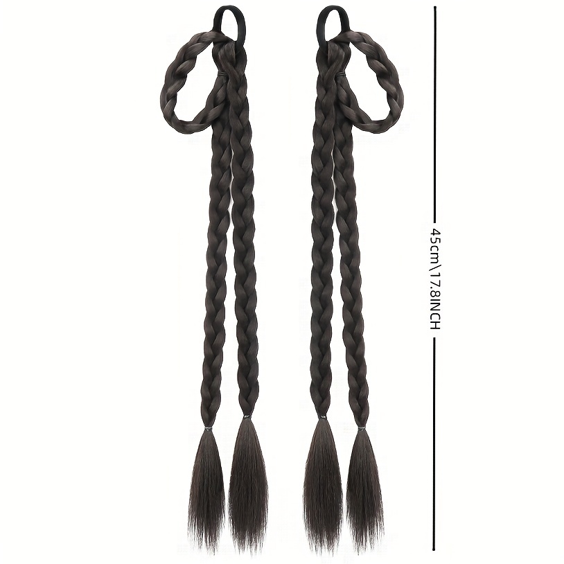 Braided Ponytail Rubber Band Synthetic Ear Double Ponytail Boxing Braids