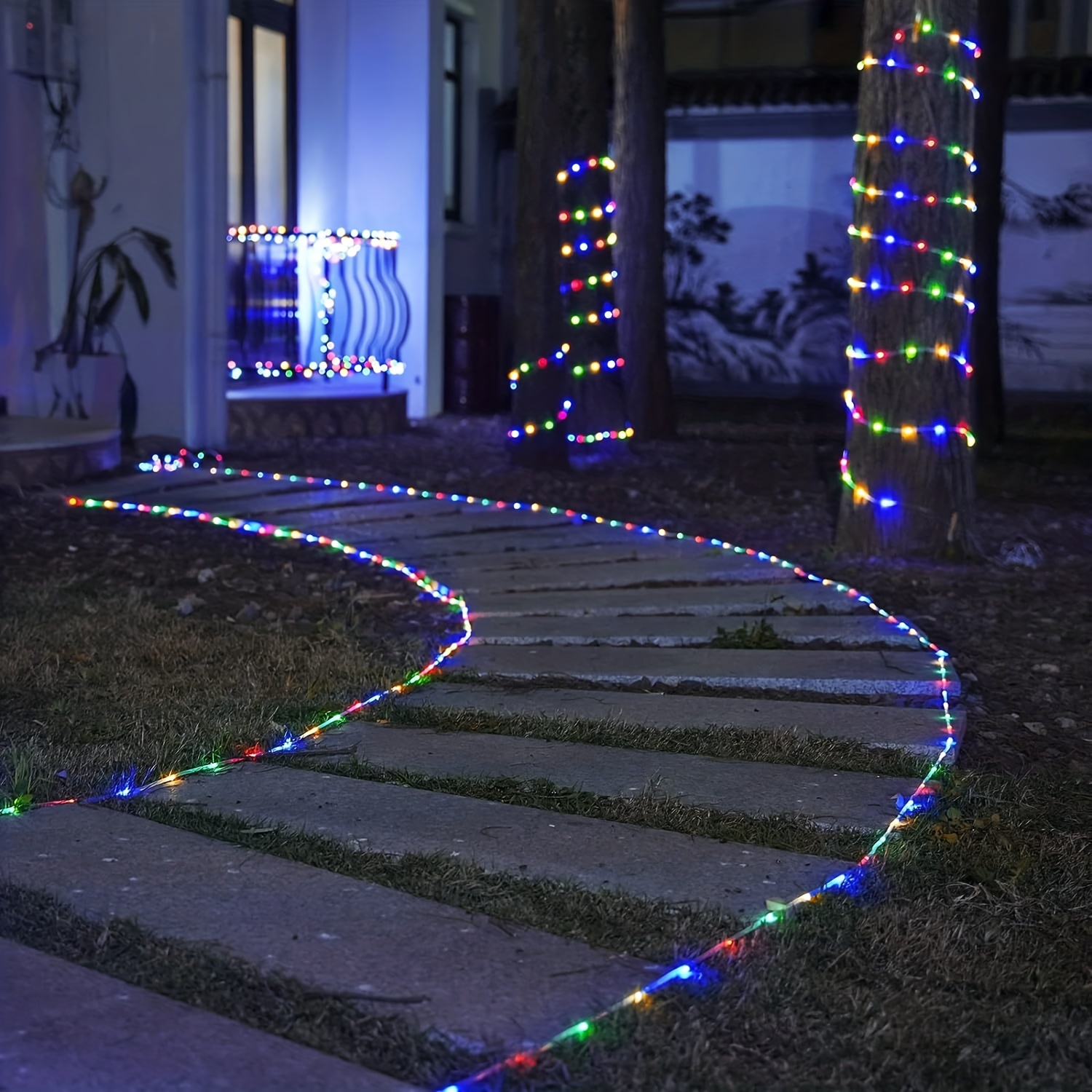 Solar Christmas Rope Lights Dual Purpose Usb Rechargeable - Temu
