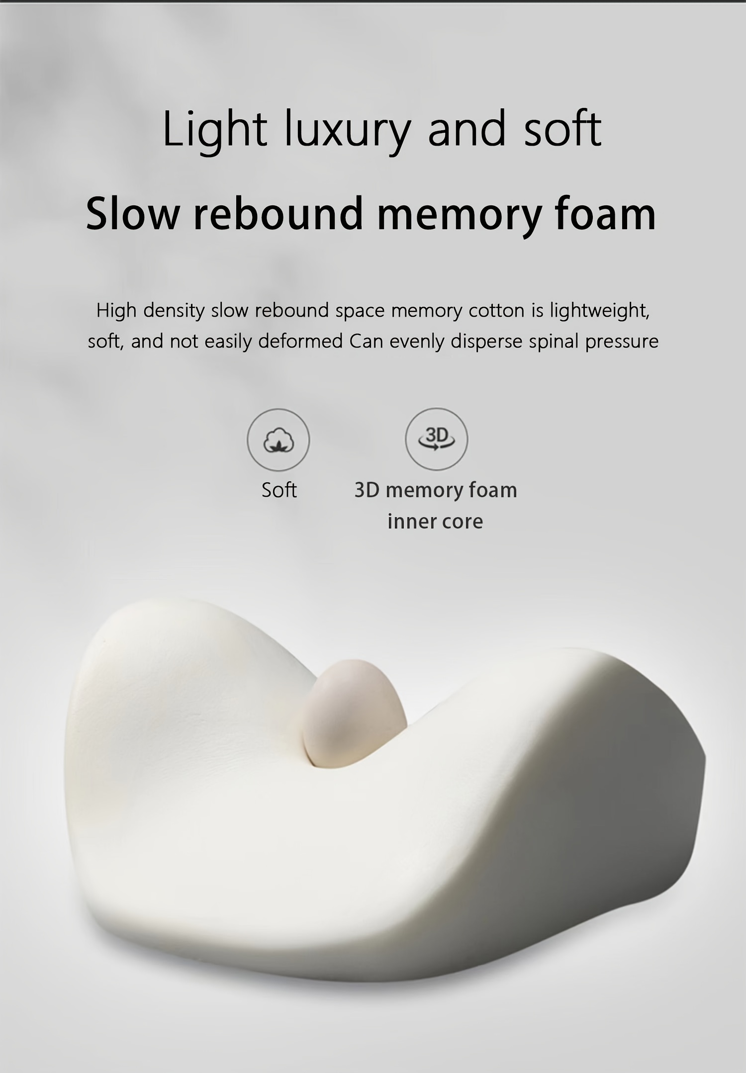 3d Car Headrest Lumbar Pillow Set 100% High Rebound Imported - Temu
