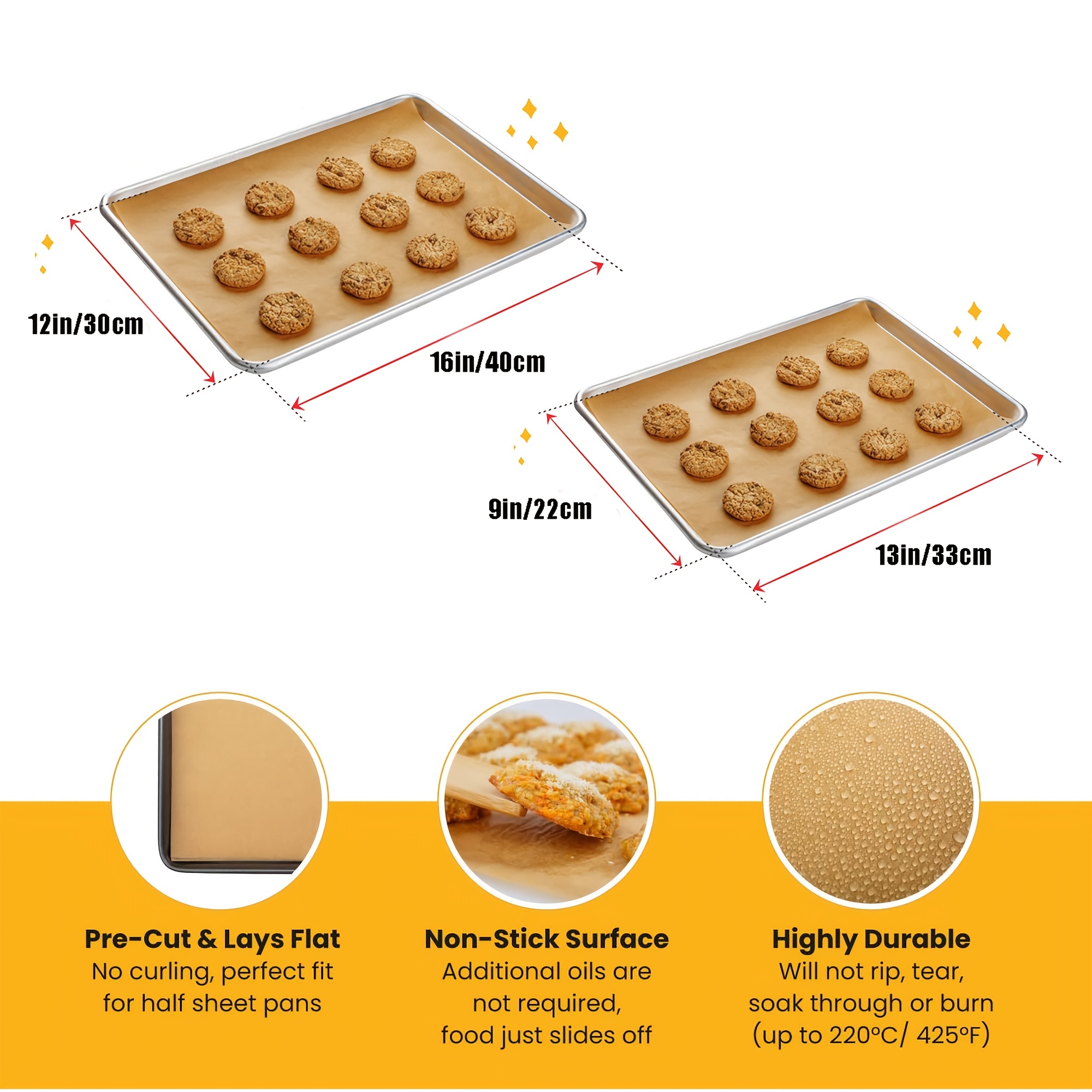 300PCS Parchment Paper Baking Sheets for Oven - 12 x 16 Inches Non-Stick  Precut Baking Parchment Paper Sheets for Baking, Cooking, Grilling, Air  Fryer