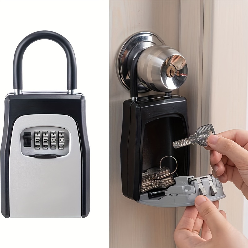 Caja para llaves segura, con cerradura de código superior de 4 dígitos, caja  para llaves grande, resistente al agua y al óxido, caja para llaves montada  en la pared para uso en