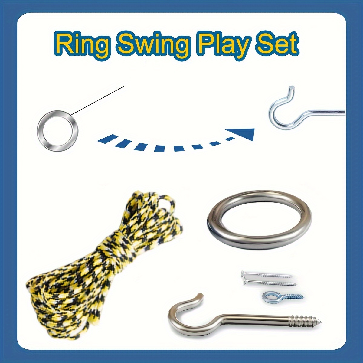 Outdoor Games Adult Swing Throwing Game Battle Hook And Ring Game Set,  Swing Stainless Steel Ring Throwing Ring Nylon Rope Set Outdoor Games  Indoor Ga