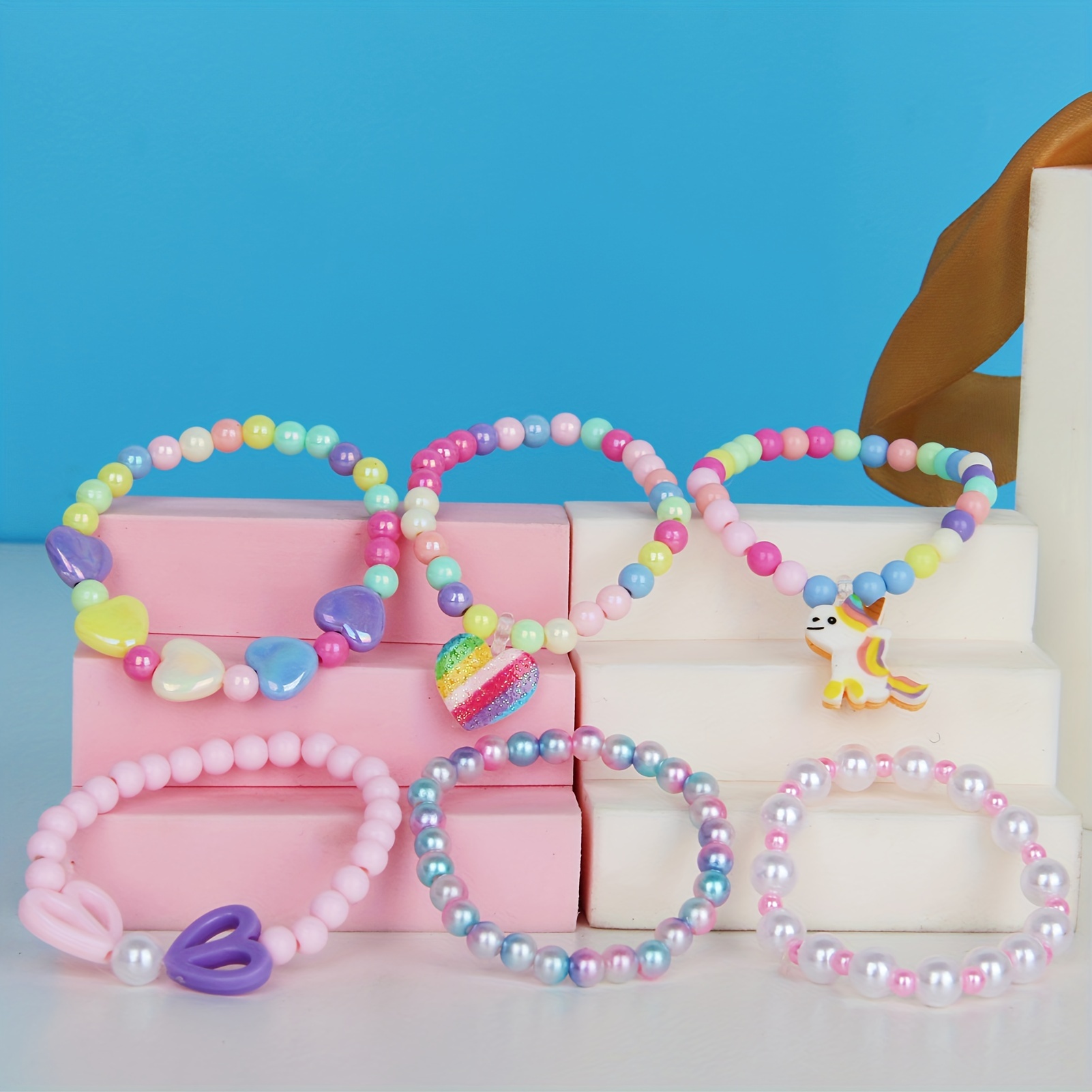 Multi color Beaded Bracelets Sets Little Girls Jewelry Sets - Temu