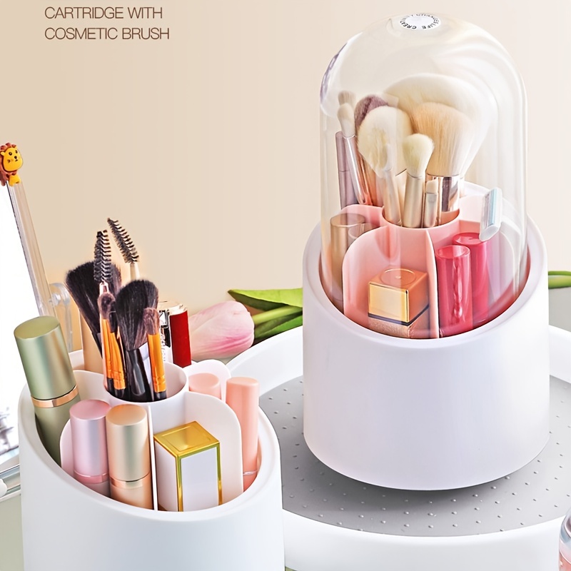  Warmstore Makeup Brush Holder, 360 Rotating Makeup Organizer  Cosmetics Storage Display Case, with 7 Compartments for Brushes, Lipsticks, Lip  Gloss Tubes, Lip Liner, Eyeliner Pencils, Mascaras (White) : Beauty &  Personal Care