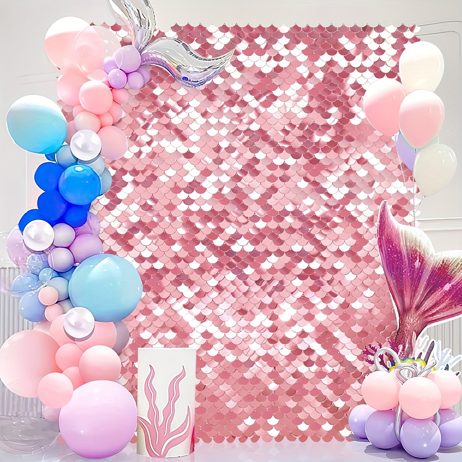 Fish Scales Sequin Shimmer Wall Backdrop Panel Photo - Temu Canada