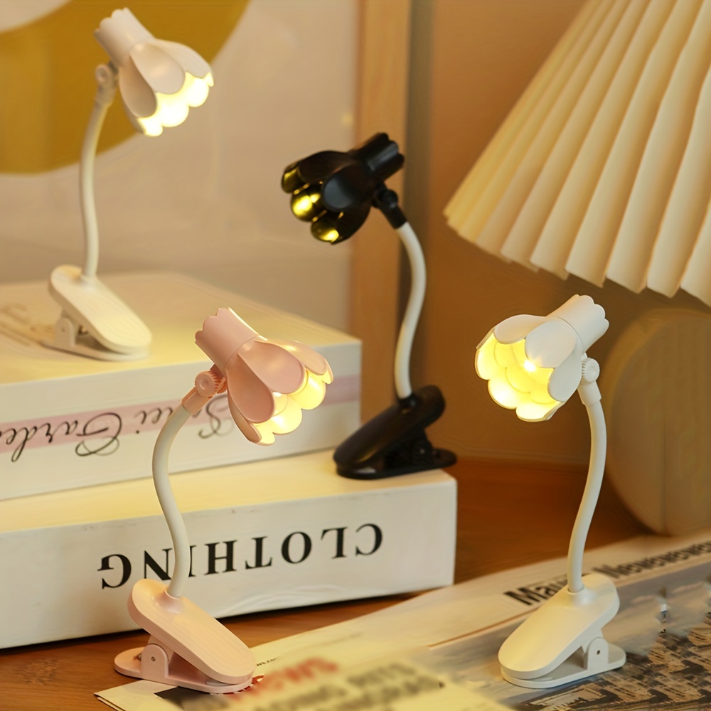 Lámpara Libro Pequeña En Forma Flor Luz Led Lámpara Lectura - Temu