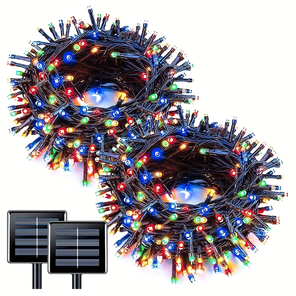 2set Colorful Solar Christmas Lights, Outdoor Waterproof 100 LEDs 36ft  Solar LED String Lights, Solar Fairy Lights, For Christmas Tree Party  Wedding G
