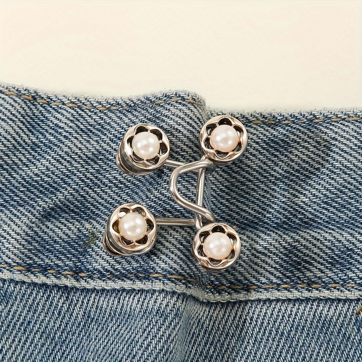 Cute Bear No-sew Waist Button, Boutons Jean Pins pour Jeans Loose Waist  Button, Boucle de taille en métal réglable pour Pantalon