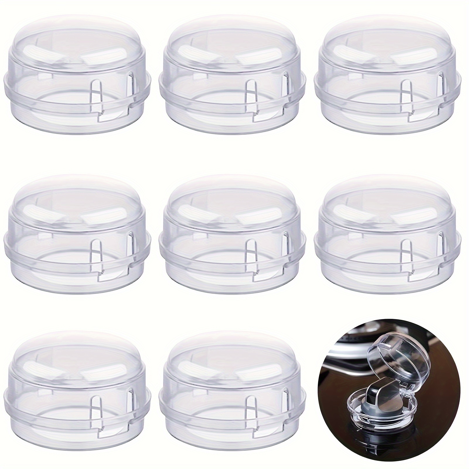 Image of 8pcs Child Proof Stove Knob Covers High Temperature Resistance Knob Covers For Kids Pets Baby Proofing