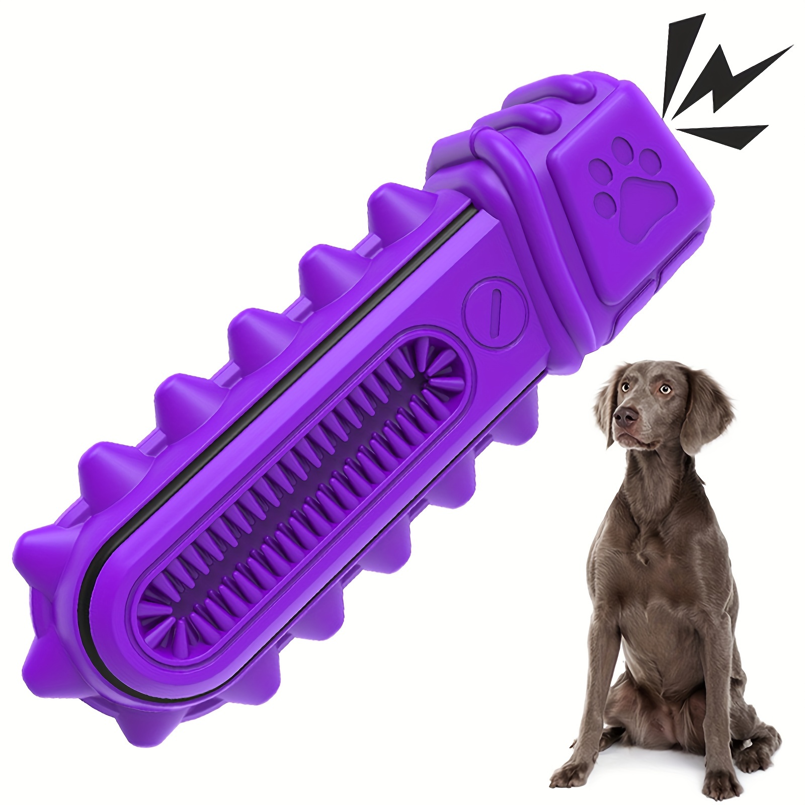 Large Dog Toys for Aggressive Chewers,Dog Toys for Large Dogs,Rubber Tough  Dog Bone Chew Toys,Toothbrush Dog Toys for Aggressive Chewers Large