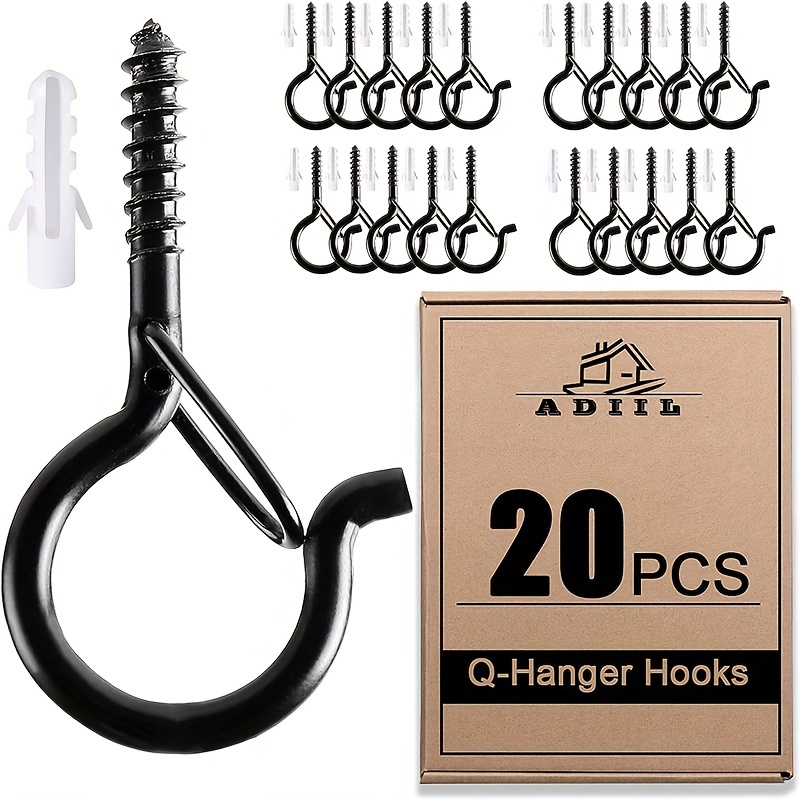 TAIHUIMY 30 Pack Q-Hanger Hooks for Outdoor String Lights, Eye