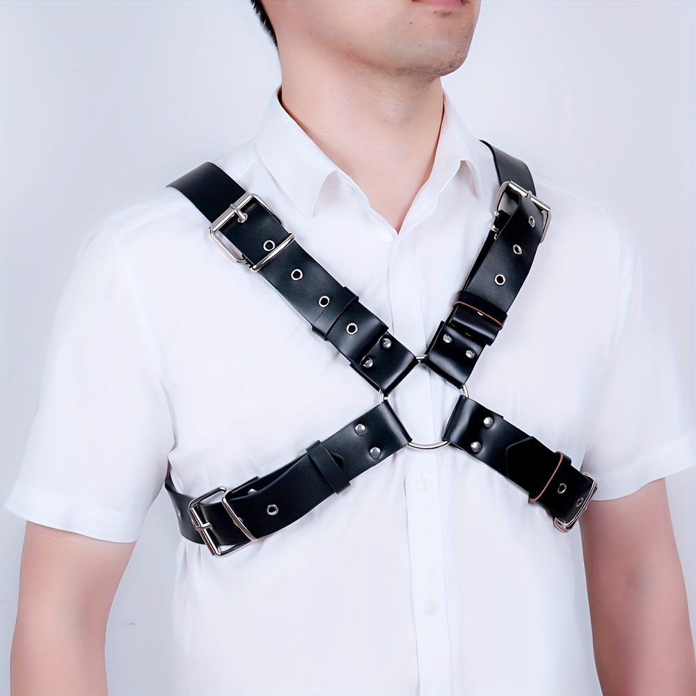 Men's Pu Leather Waist Corset Harness Rave Parties Clubbing - Temu