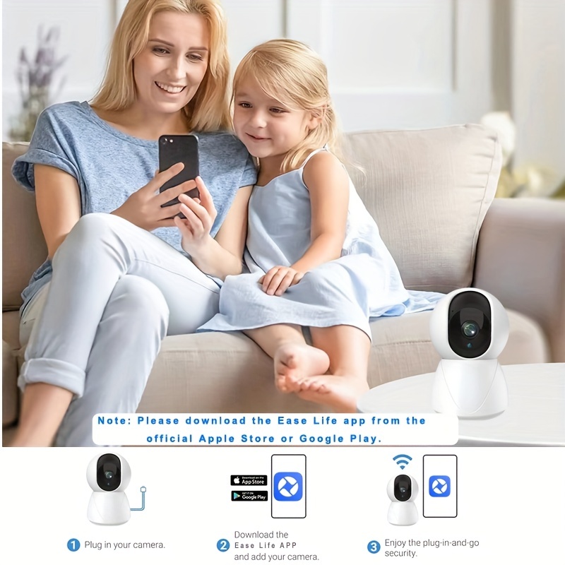 No Card-wifi Security Camera, Indoor 1080p Wifi Babyphone Camera With 2  Audio Channels, Human Body Detection, Night Vision, Pet / Baby / Elderl