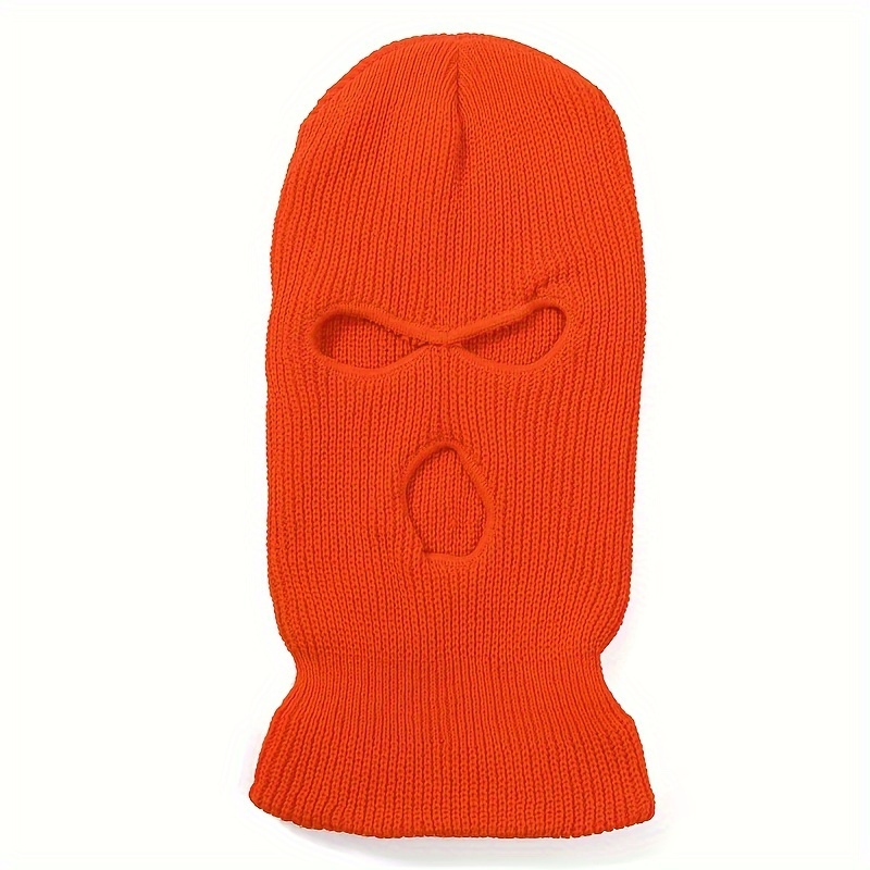 Orange - Casquette de cagoule chaude polaire d'hiver, chapeau