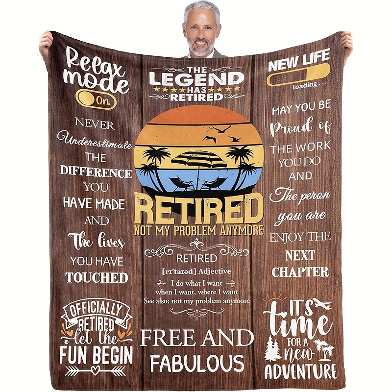 

1pc Men's Best Retirement Gift Colleagues, Men's Retirement Gift Men's Retirement Gift Funny Retirement Gift Men's Retirement Blanket