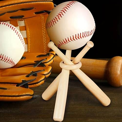 show off your baseball collection with this stylish wooden baseball stand holder