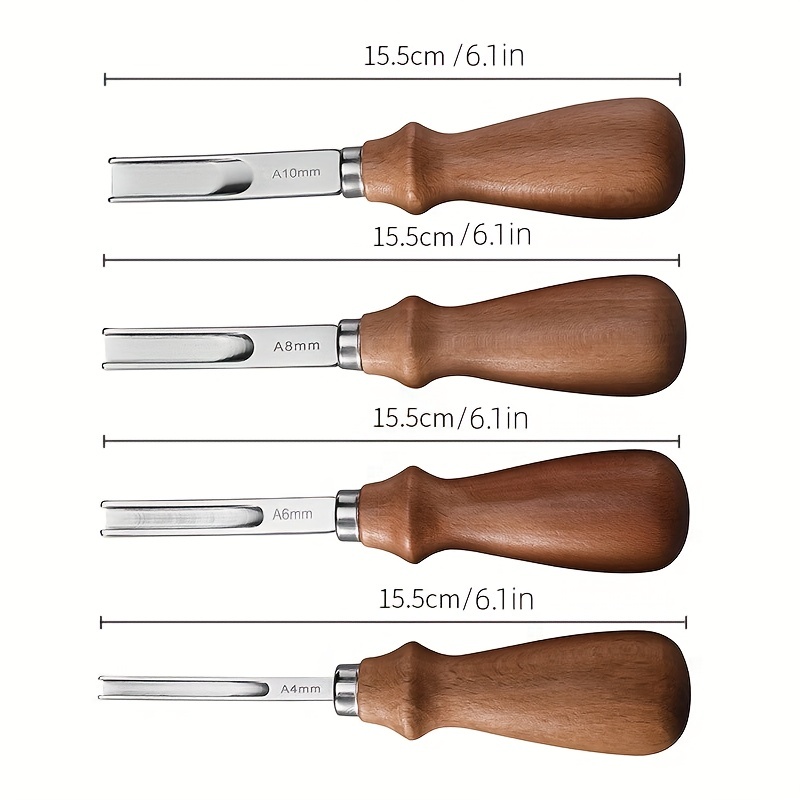 3pcs Leather Edge Beveler, 6mm Wide, Stainless Steel Leather Tool, With  Wooden Handle, Leather Edge Trimmer Cutting Tool 16cm/6.29in