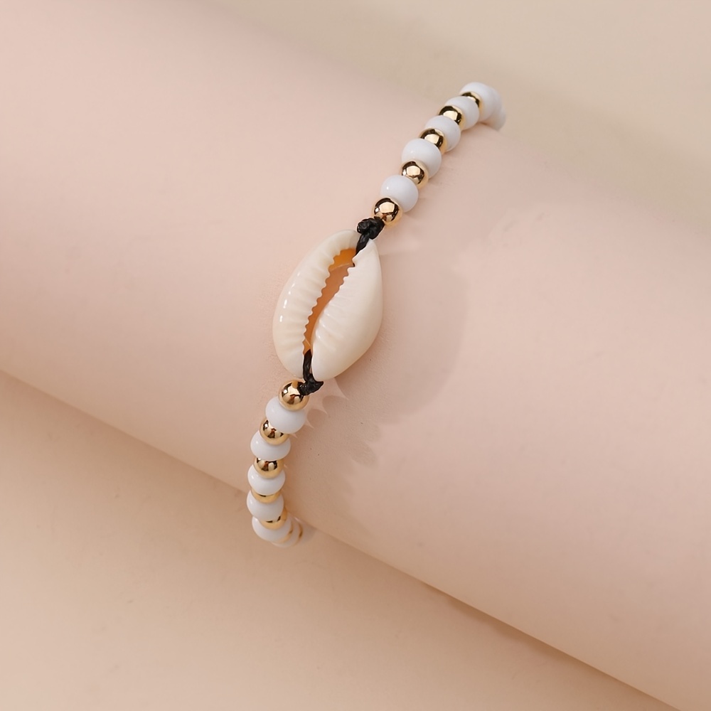 Bracelet coquillage blanc - bracelet perle blanche