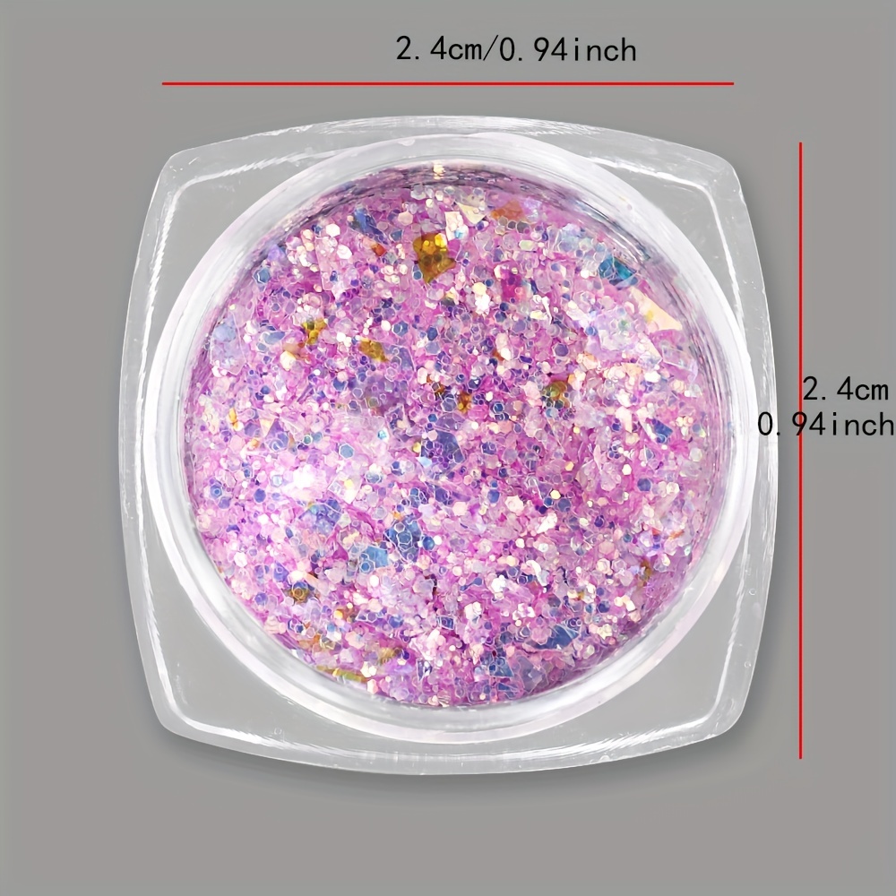 4 Boxes Opal Chrome Nail Art Powder Holographic Glitter Nails Flakes  Irregular Shiny Mermaid Sequins Pink Purple Manicure Paillettes Nail Art  Decorations Type1- 4 Colors