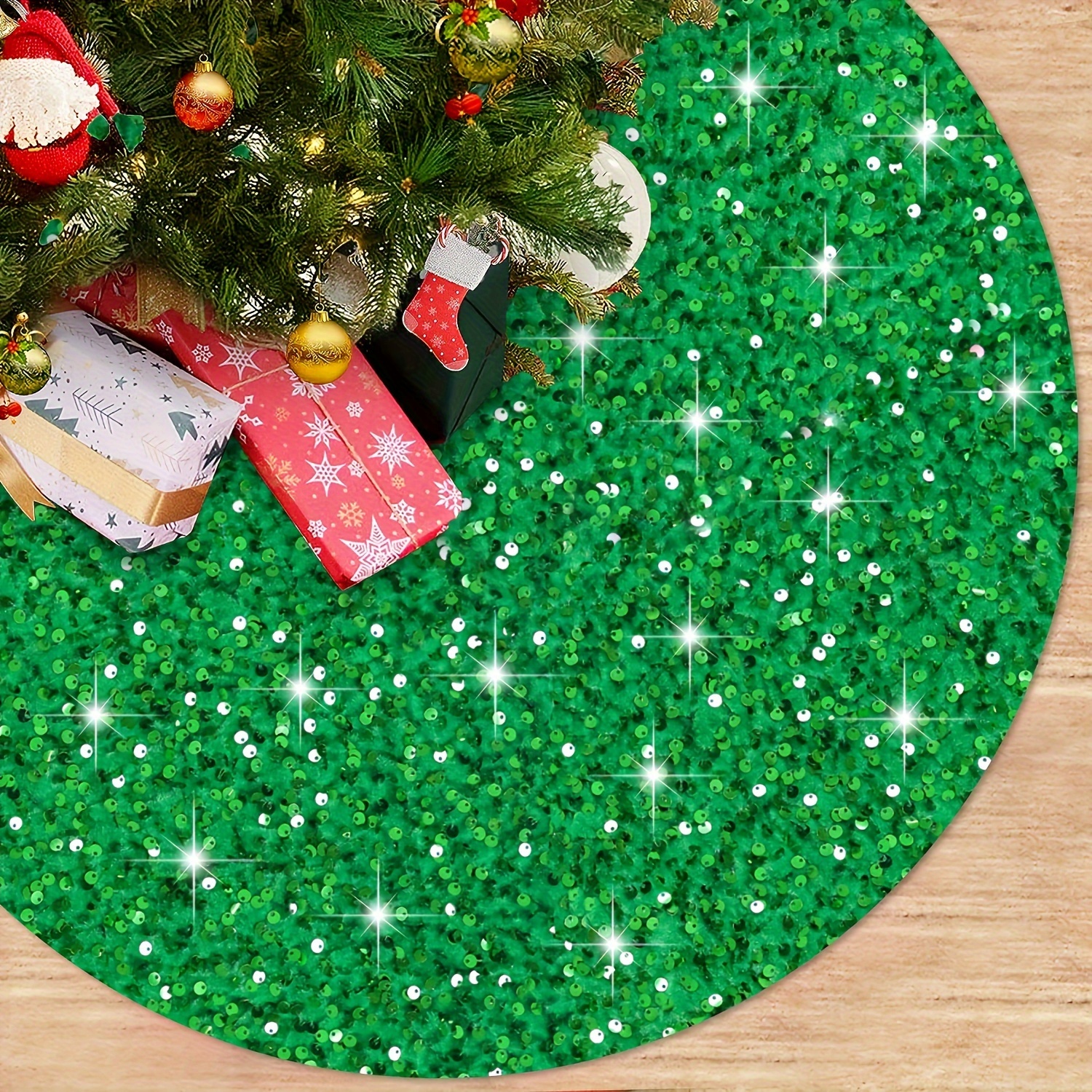 Sparkling Sequin Christmas Tree Collar,green And Black Christmas