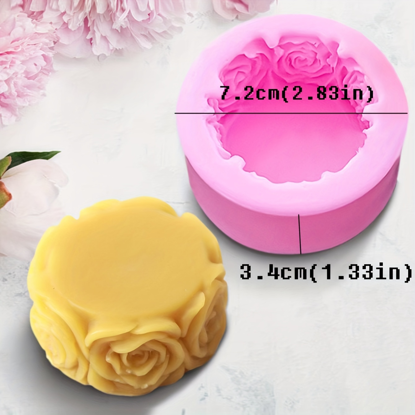 Round Shape Rose Soap Mold Rose Flower Soap Making Molds Silicone
