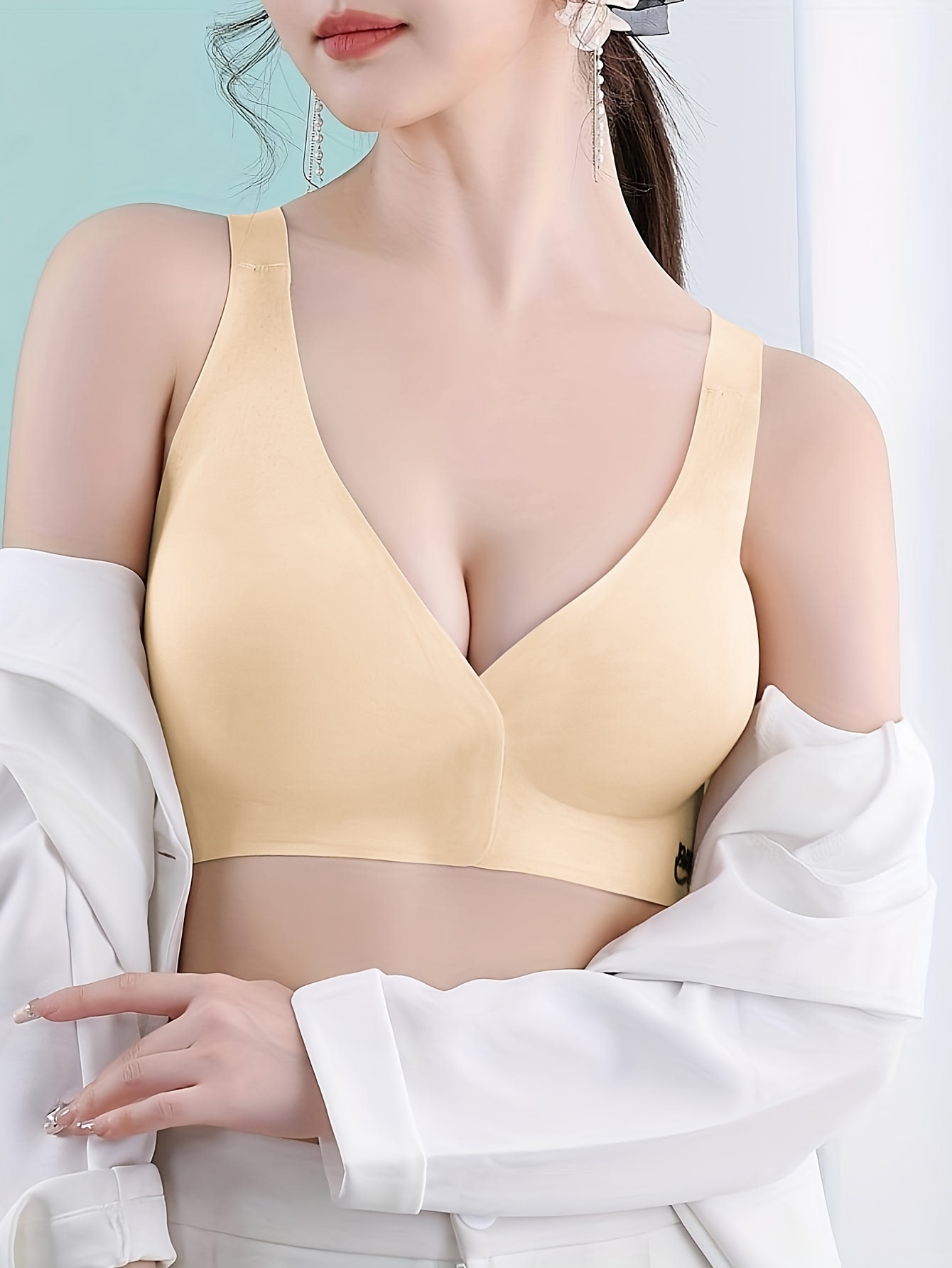 Front Buckle Push Bra Simple Comfy Everyday Bra Women's - Temu