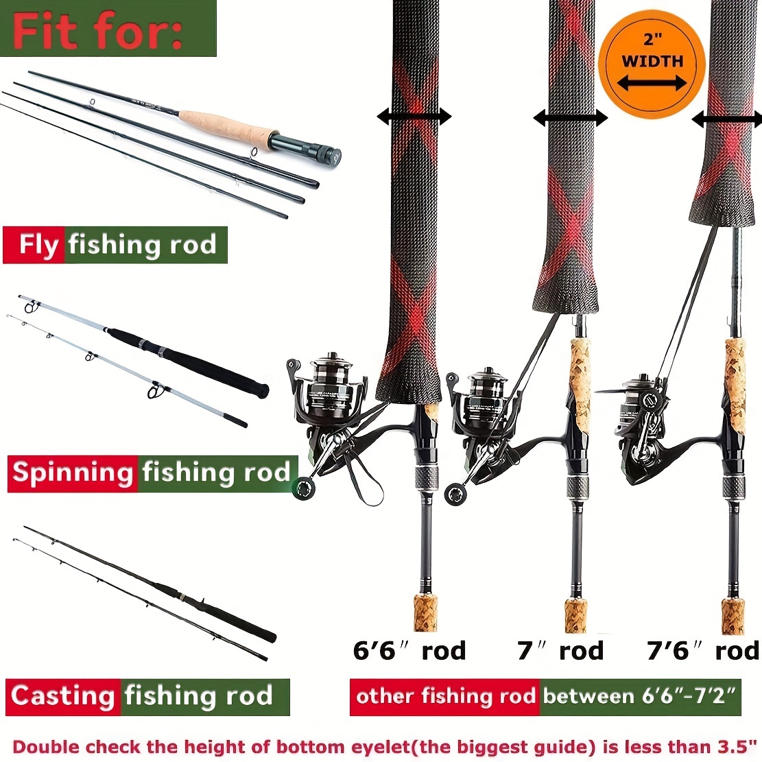 Fishing Rod Cover Sleeve Rod Ties Straps Braided Mesh - Temu Canada