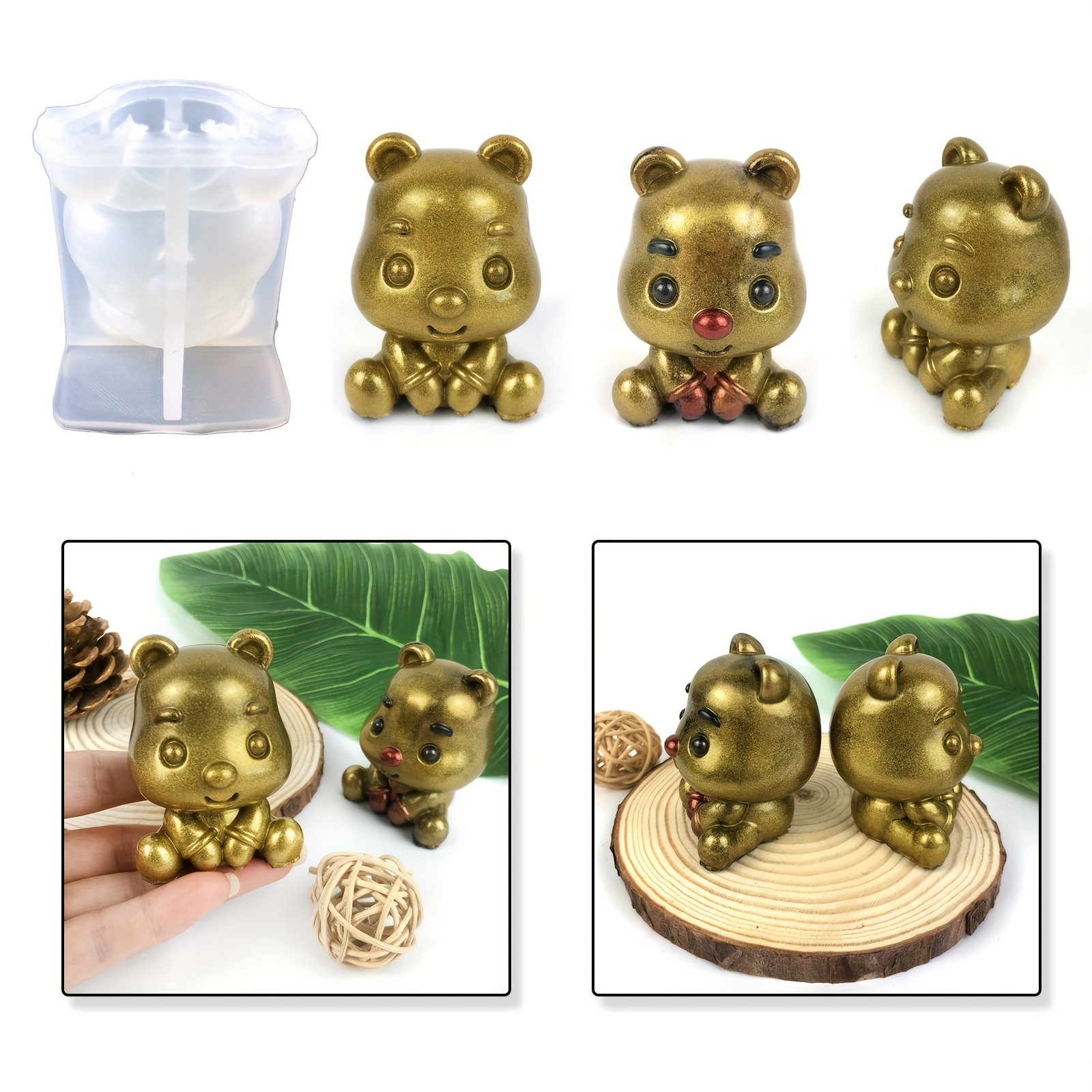 Geometric Bear Resin Silicone Mold-cartoon Bear Candle 