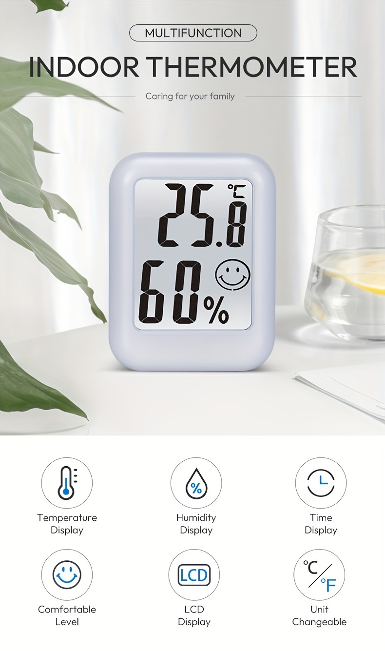 Multifunctional Indoor Hygrometer Thermometer Convenient Digital