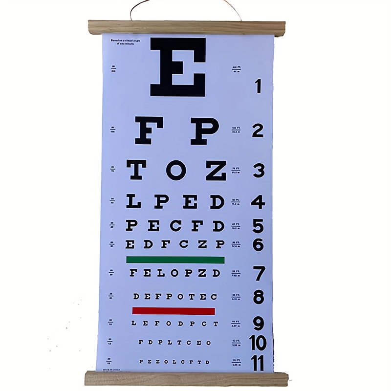2 PACK - Snellen AND Kindergarten / Children Plastic Eye Vision Exam Test  Wall Charts 22 by 11 in.