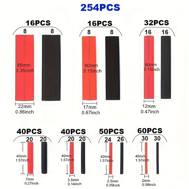 2:1 Shrinkable Heat Shrink Tubing Set With A Portable - Temu