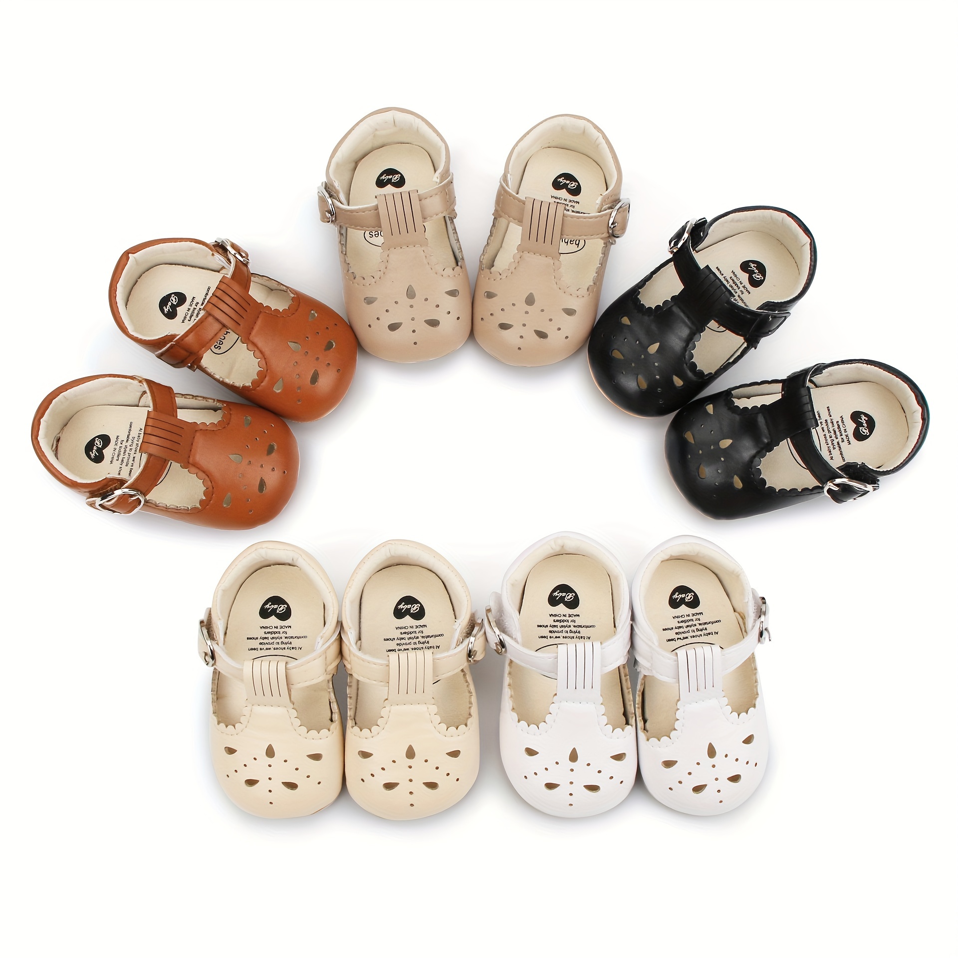 LIVELY & CHEERFUL Baby Girls Mary Jane Shoes Cute Wedding Dress Crib Shoes Prewalker Shoes