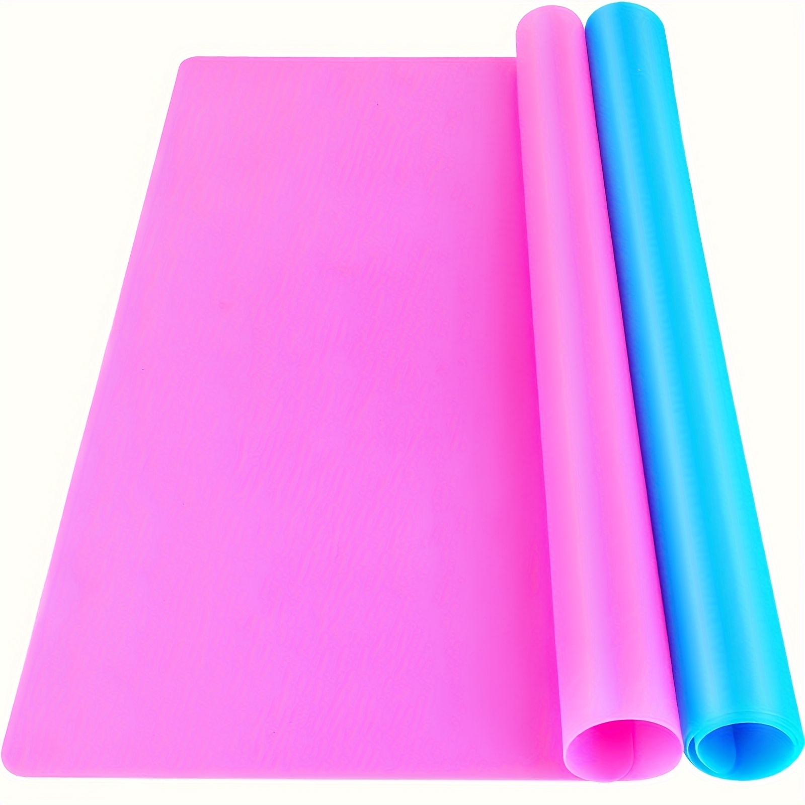 

1pack 15.7x11.7" Large Silicone Sheet For Crafts Oversize Jewelry Casting Mould Mat, Nonstick Silicone Craft Mat, Silicone Mat, Silicone Mats For Epoxy Resin, Paint, Clay (blue & Rose Red)
