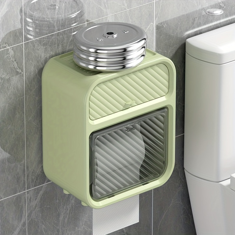 Wall Mounted Tissue Holder, Waterproof Toilet Storage C