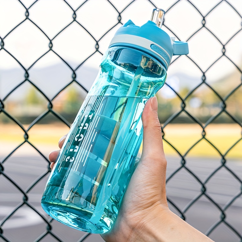 Large Capacity Sports Water Bottle With Straw, Heat Resistant