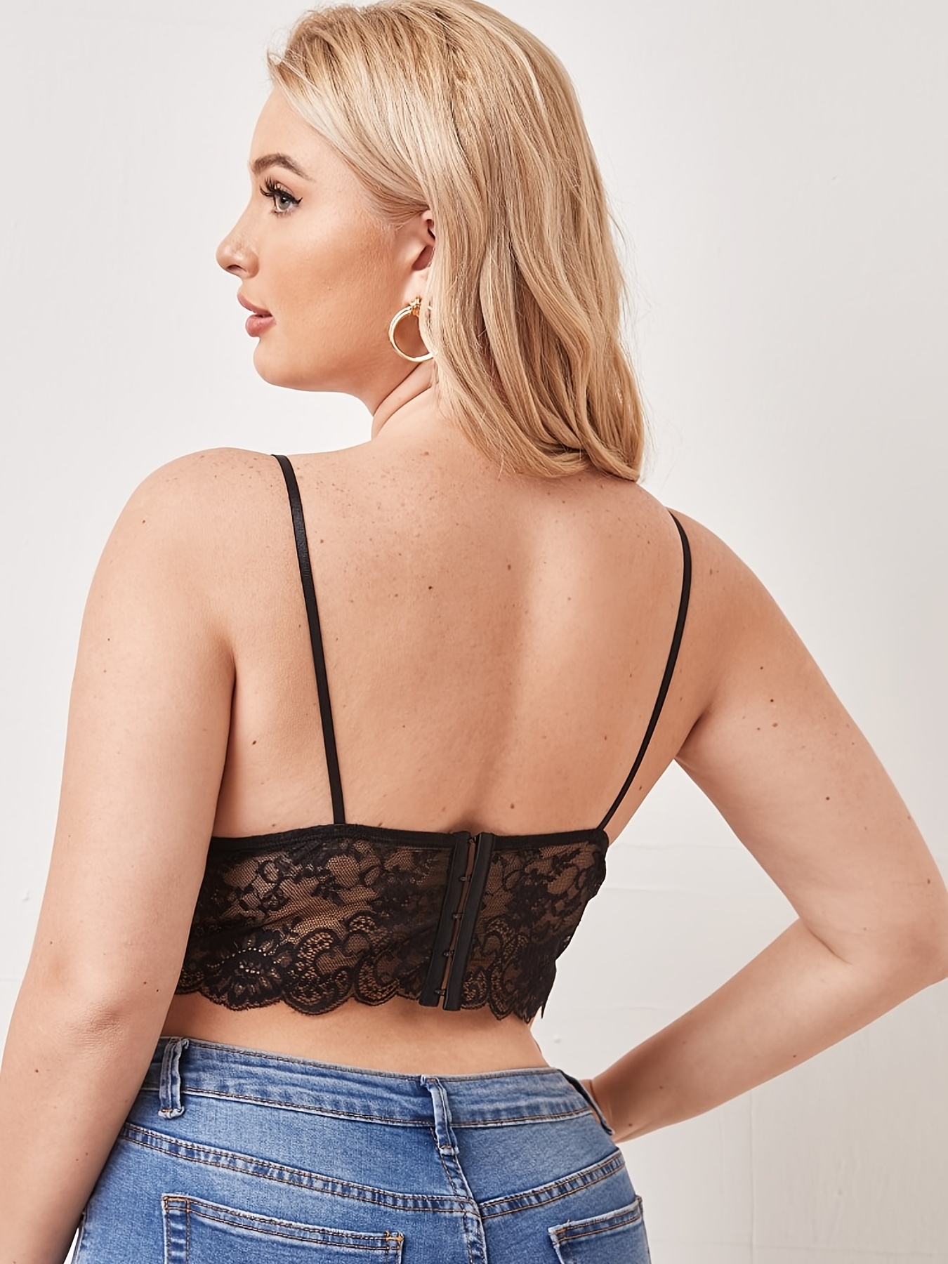 Is That The New Plus Balletcore Contrast Lace Crop Cami Top