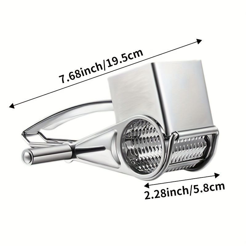 5pcs Manual Rotary Cheese Grater With Handle With 4 Interchangeable Sharp  Drum Blades Stainless Steel Handheld