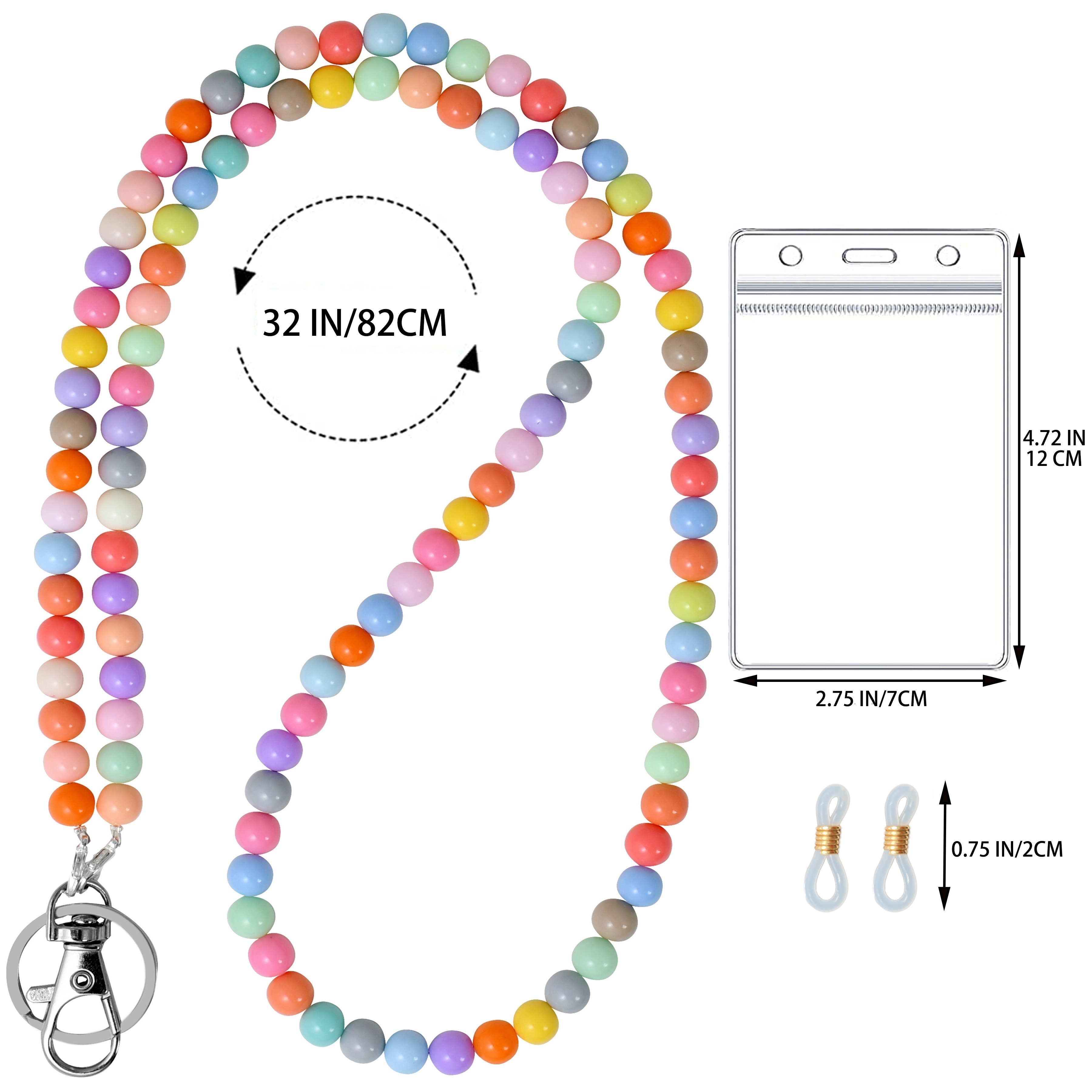 Bead Teacher Lanyard For Id Badges And Keys With Keychain