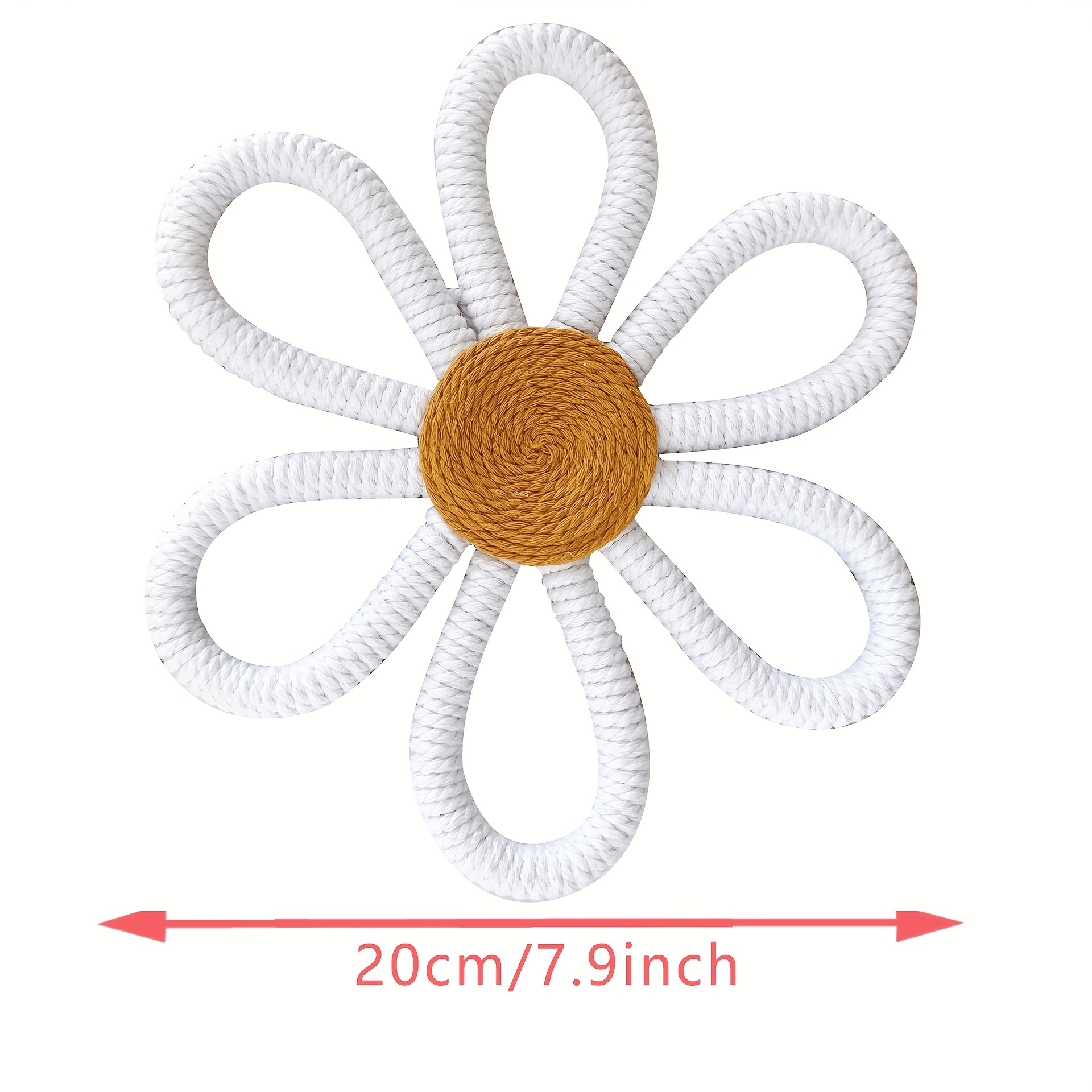 Bohemian Daisy Flower Cotton Wall Decoration Woven Daisy - Temu