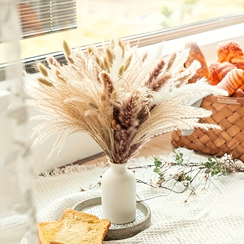 Pampas Grass For Boho Home Room Decor Natural Brown White - Temu