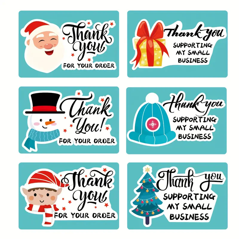 Christmas Thank you Stickers Circular Thank you Label - Temu