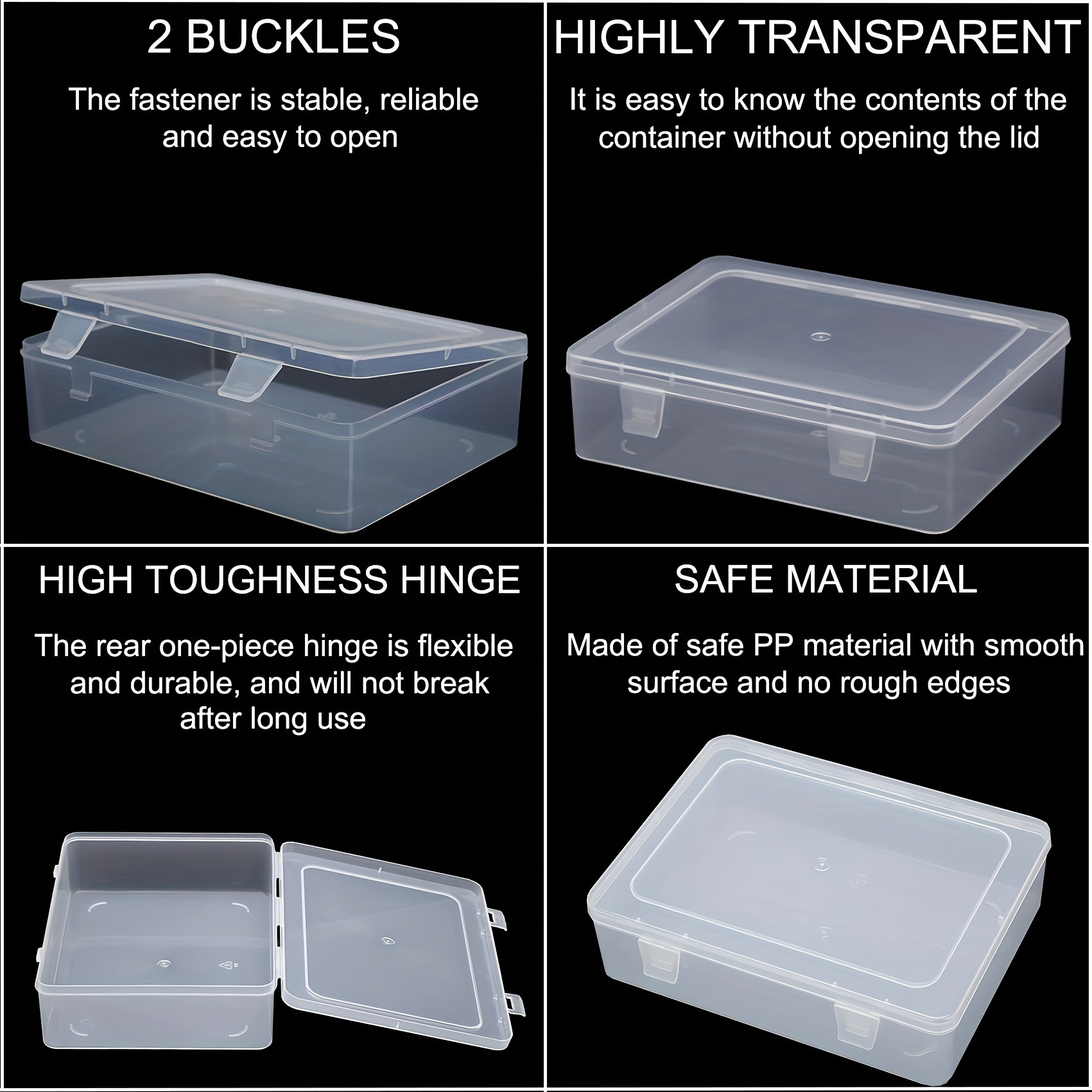 DARUITE Plastic Organizer Box Small Clear Storage Containers with Lid  Adjustable Compartments Organizers for Tool, Jewelry, Tackle, Earring,  Craft