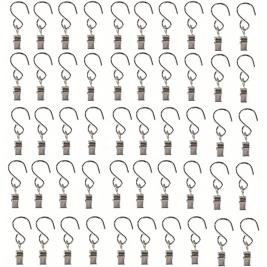 Stainless Steel S Hooks Curtain Clips Hanging Party Lights - Temu