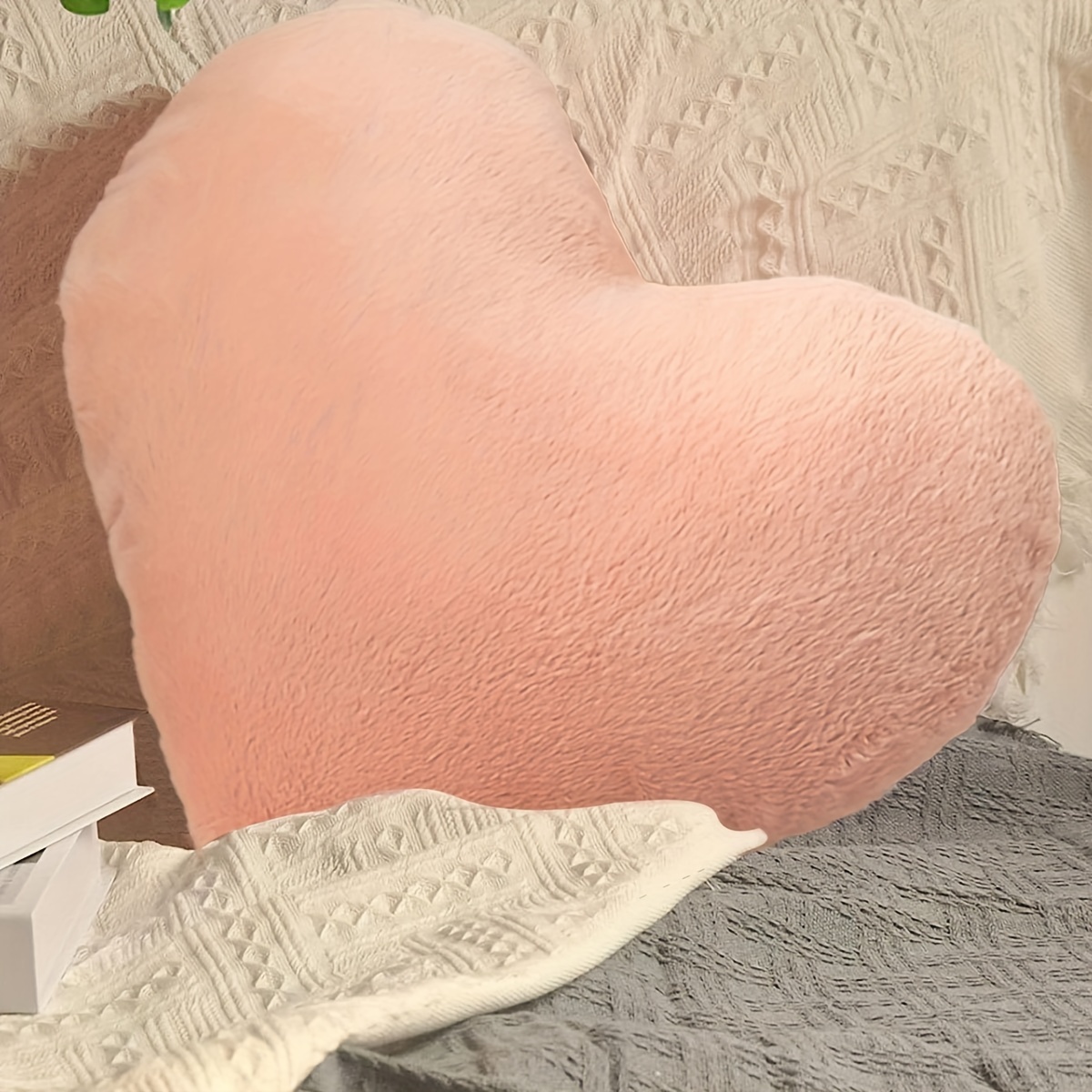 Heart Shaped Throw Pillow Cushion Long Plush Cushion - Temu