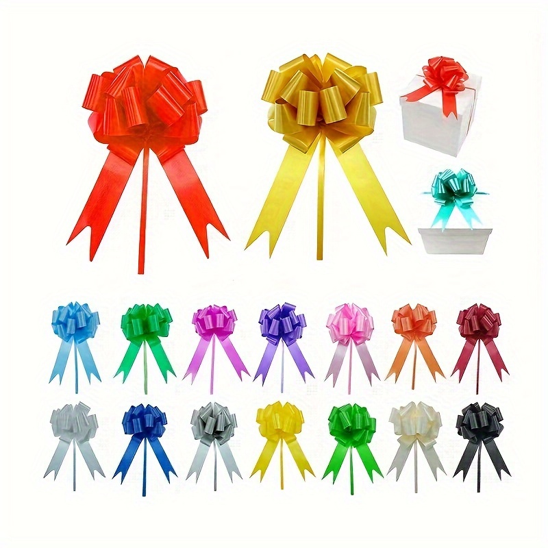 

30pcs Assorted Colors Pull Bows For Gift Wrapping - Birthday Parties, Diy Crafts, Wedding Decor, Day & Christmas - Plastic Ribbon Bows