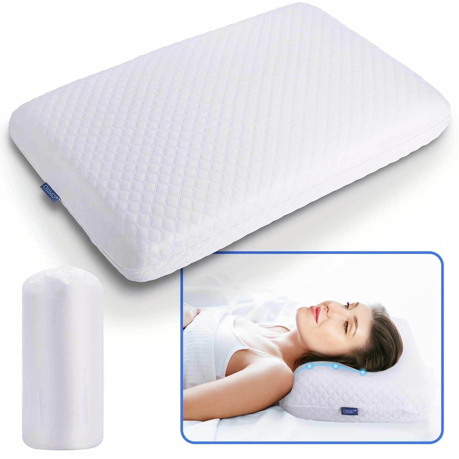 Ergonomic Pillow Adjustable Contour Orthopedic Bed Pillow - Temu