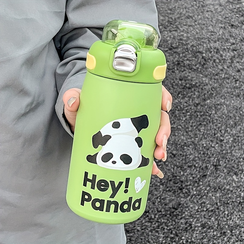 550ML Thermos Bottle Stainless Steel Thermal Water Bottle Cute Frog Panda  With Straw Mug Tumbler Vacuum Flask Cup Portable Kids