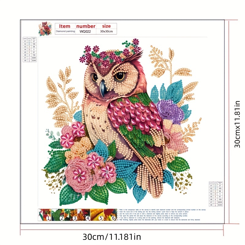 Diy 5d Diamond Painting Kit Owl Animal Alien Diamonds Water - Temu