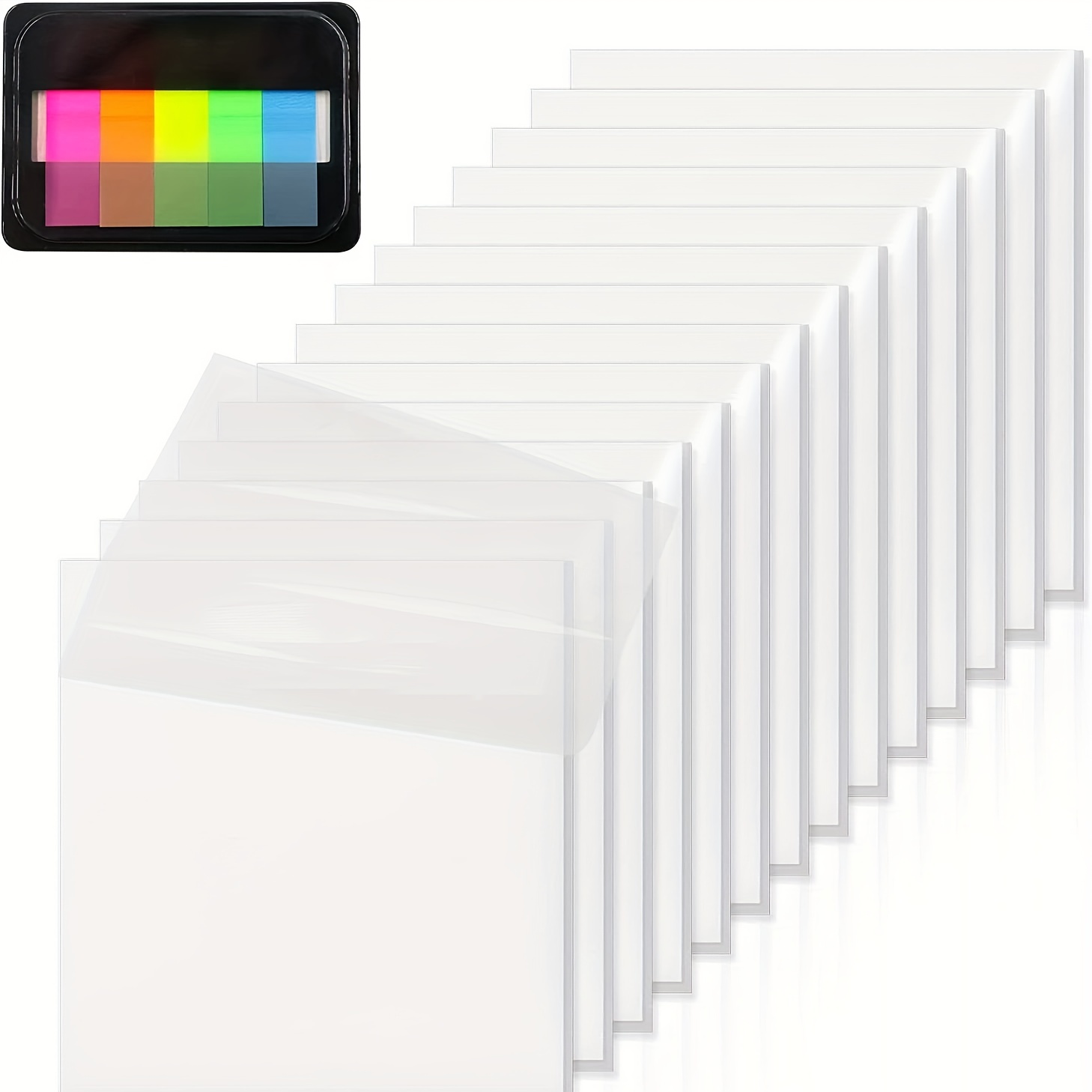 Transparent Sticky Notes Clear Sticky Notes White - Temu